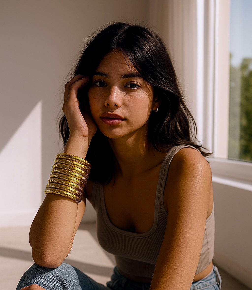 Golden Wrap Encasement Bangle